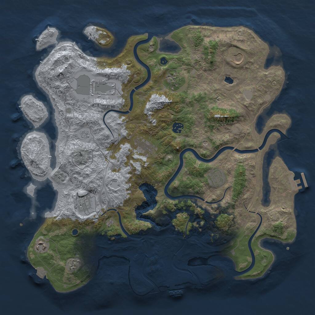 Rust Map: Procedural Map, Size: 4250, Seed: 1277341656, 15 Monuments