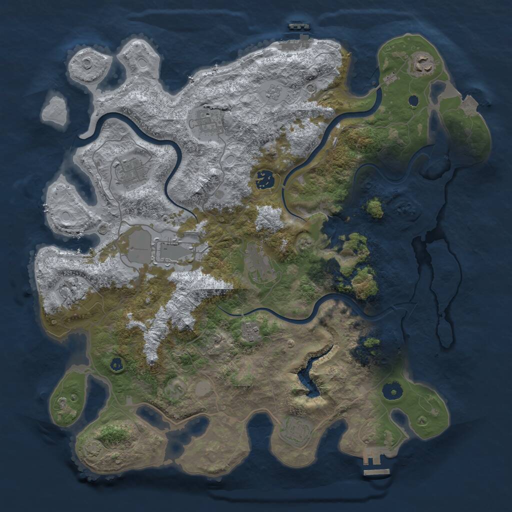 Rust Map: Procedural Map, Size: 4000, Seed: 4527994, 15 Monuments