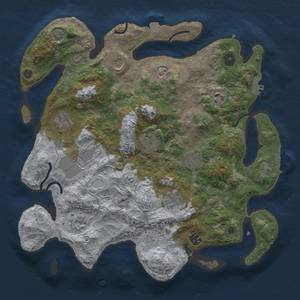 Thumbnail Rust Map: Procedural Map, Size: 3700, Seed: 1065495332, 17 Monuments