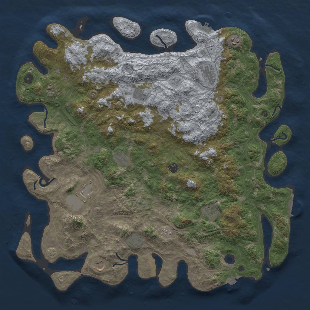 Rust Map: Procedural Map, Size: 4800, Seed: 148426639, 19 Monuments