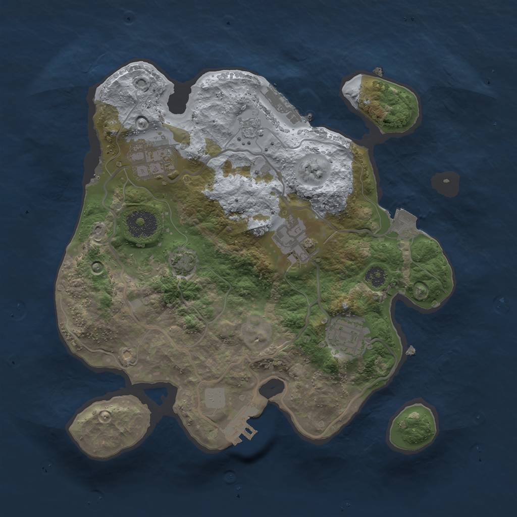 Rust Map: Procedural Map, Size: 2650, Seed: 83055869, 10 Monuments