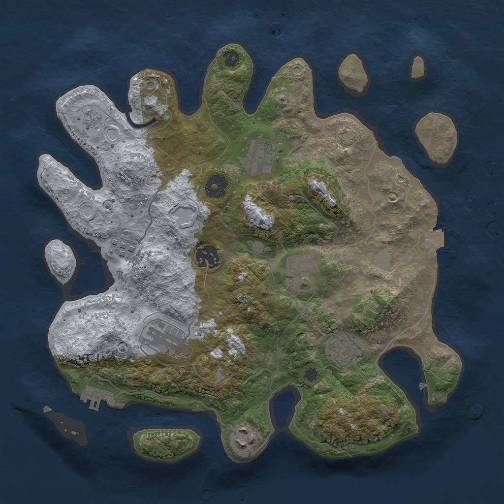 Rust Map: Procedural Map, Size: 3200, Seed: 234, 13 Monuments