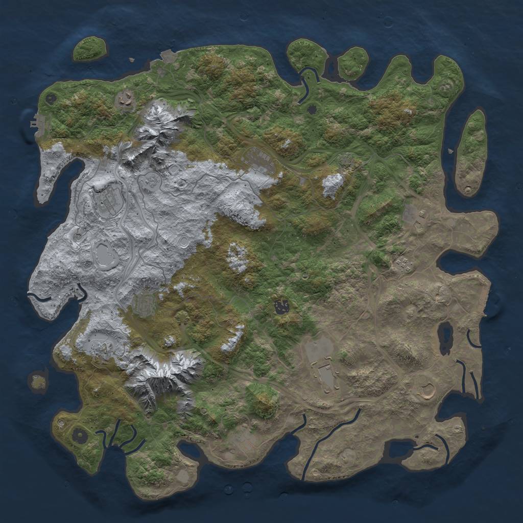 Rust Map: Procedural Map, Size: 5000, Seed: 87349, 19 Monuments