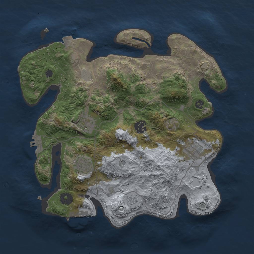 Rust Map: Procedural Map, Size: 3000, Seed: 787378336, 12 Monuments