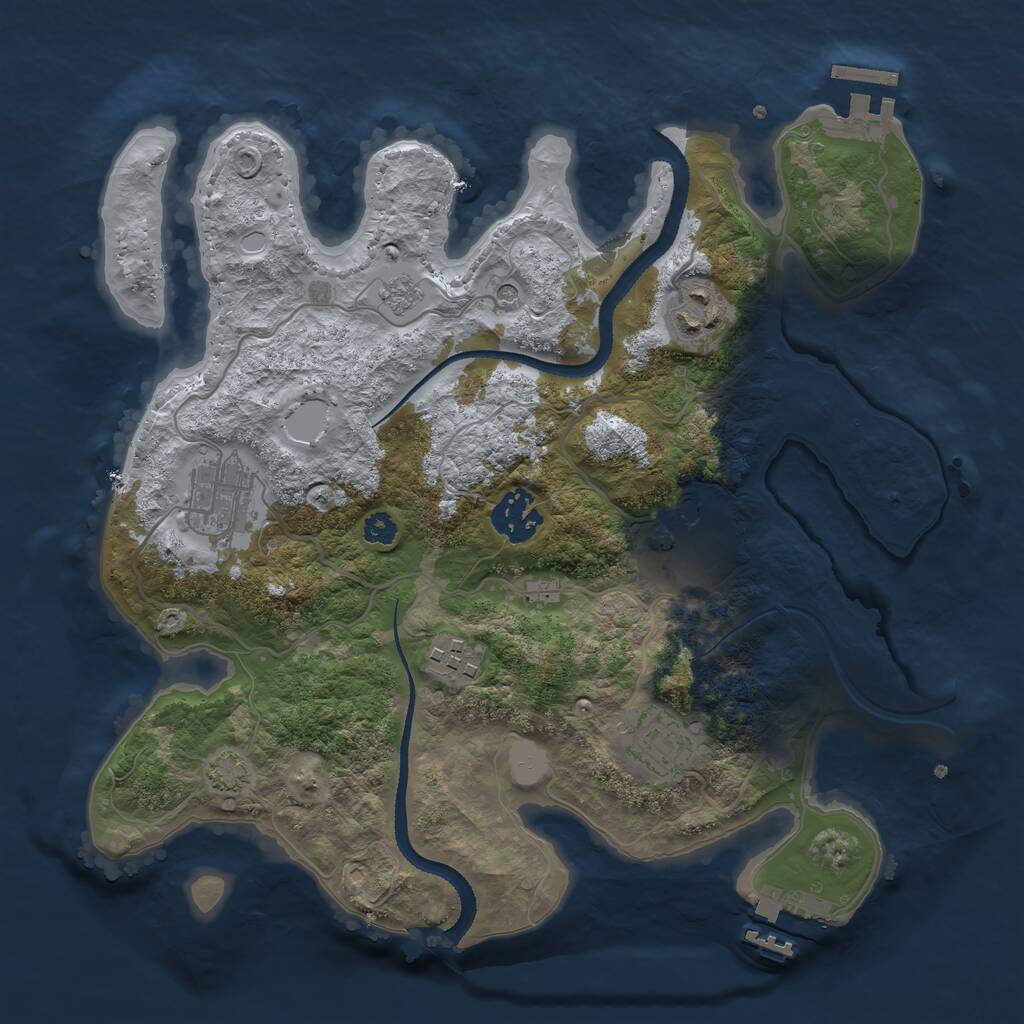 Rust Map: Procedural Map, Size: 3100, Seed: 270447, 12 Monuments