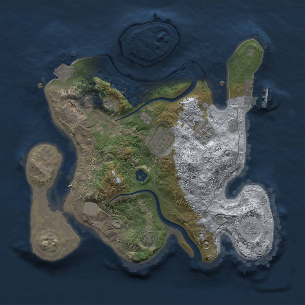 Rust Map: Procedural Map, Size: 2500, Seed: 9478, 7 Monuments