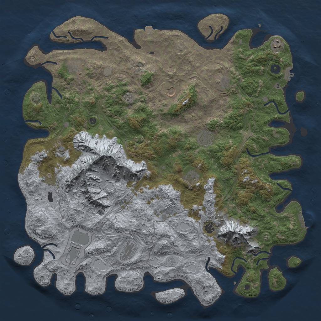 Rust Map: Procedural Map, Size: 5000, Seed: 1446215929, 19 Monuments