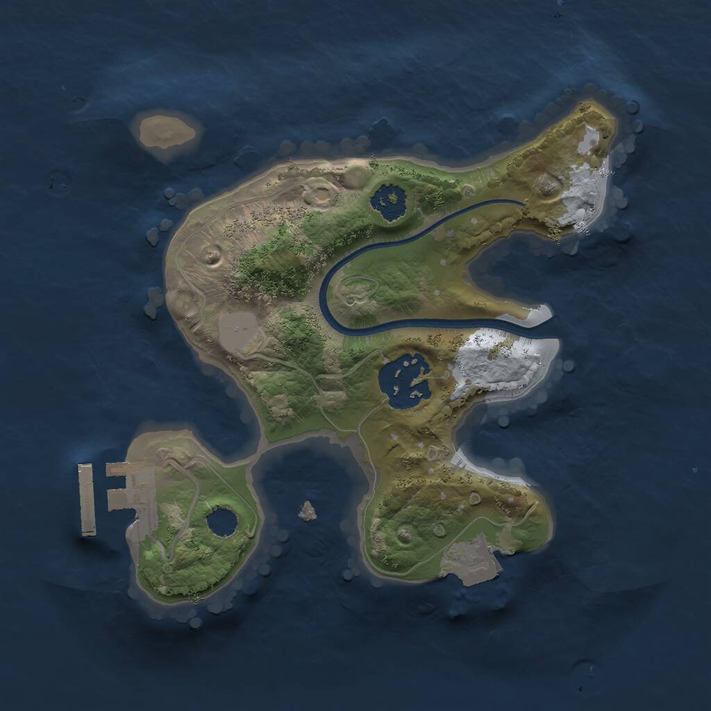 Rust Map: Procedural Map, Size: 2000, Seed: 1353310425, 3 Monuments