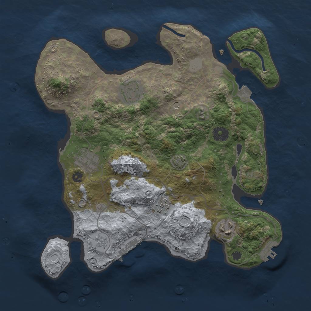 Rust Map: Procedural Map, Size: 3000, Seed: 54657576, 12 Monuments