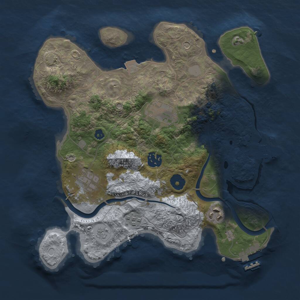 Rust Map: Procedural Map, Size: 3000, Seed: 54657576, 11 Monuments