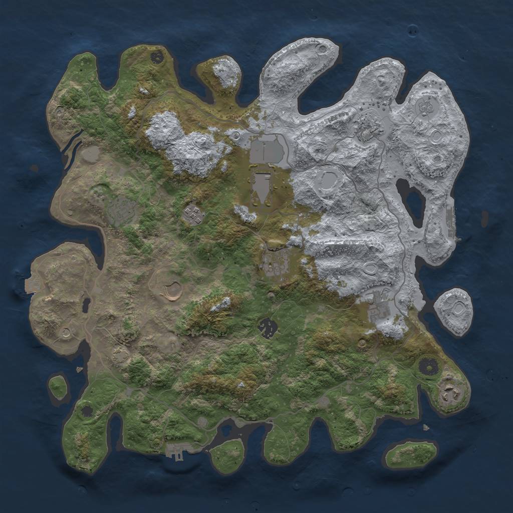 Rust Map: Procedural Map, Size: 4000, Seed: 1773296261, 17 Monuments