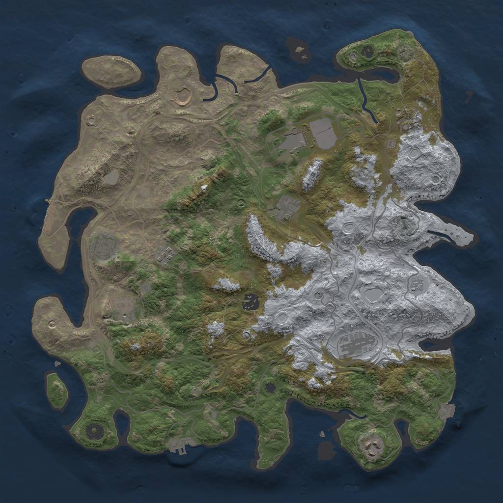 Rust Map: Procedural Map, Size: 4250, Seed: 1111148937, 18 Monuments