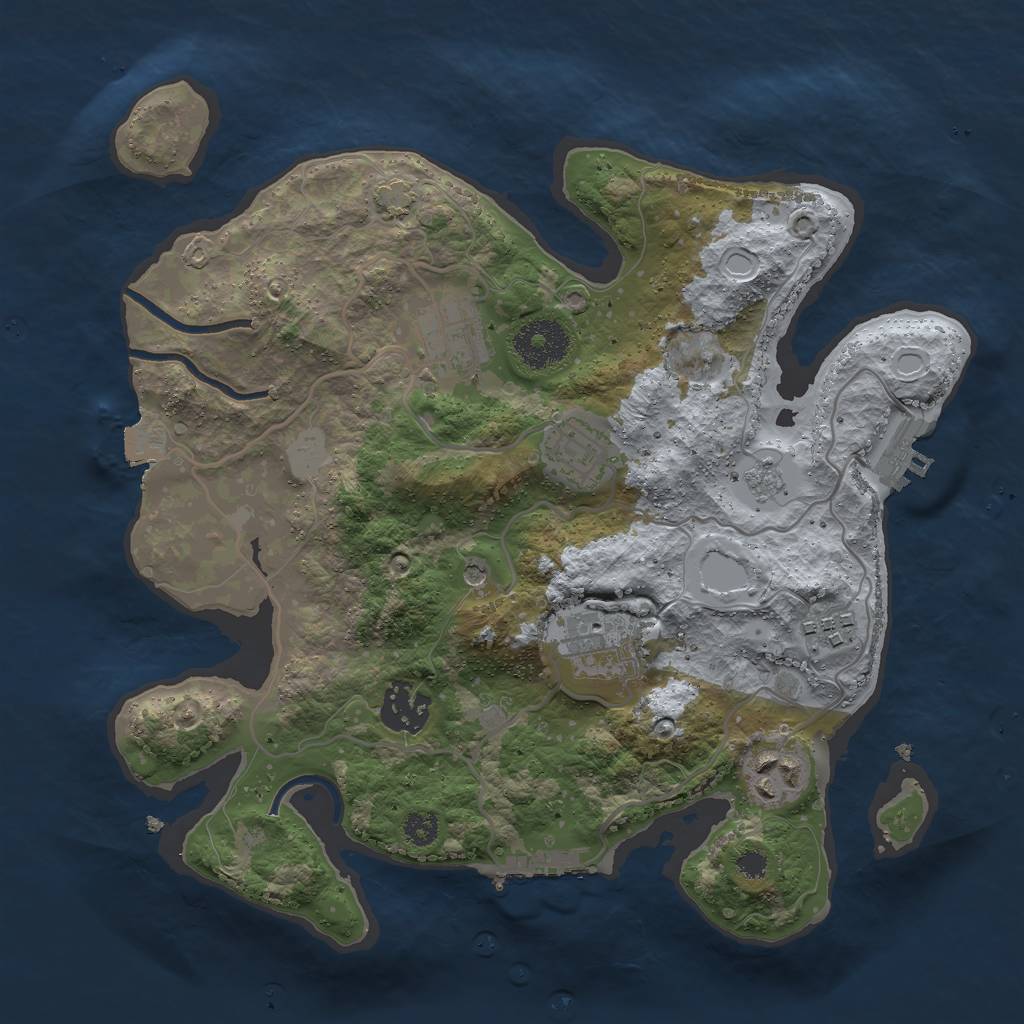 Rust Map: Procedural Map, Size: 3000, Seed: 1362267736, 14 Monuments