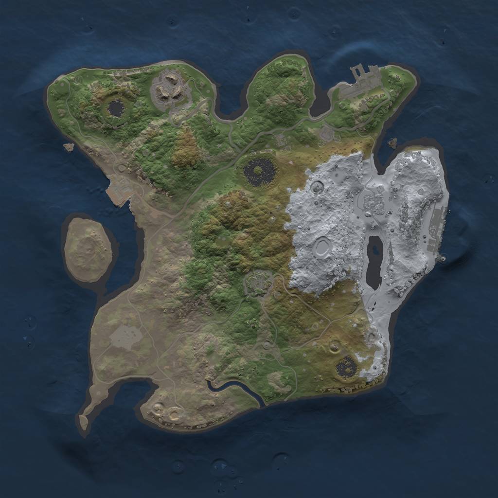 Rust Map: Procedural Map, Size: 2500, Seed: 149274598, 8 Monuments