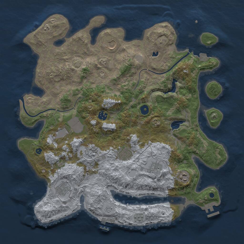Rust Map: Procedural Map, Size: 4000, Seed: 1570040483, 15 Monuments