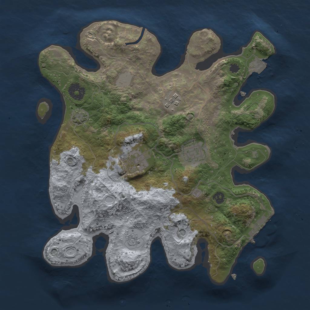 Rust Map: Procedural Map, Size: 2750, Seed: 42435, 10 Monuments