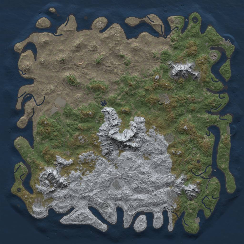 Rust Map: Procedural Map, Size: 6000, Seed: 238029872, 19 Monuments