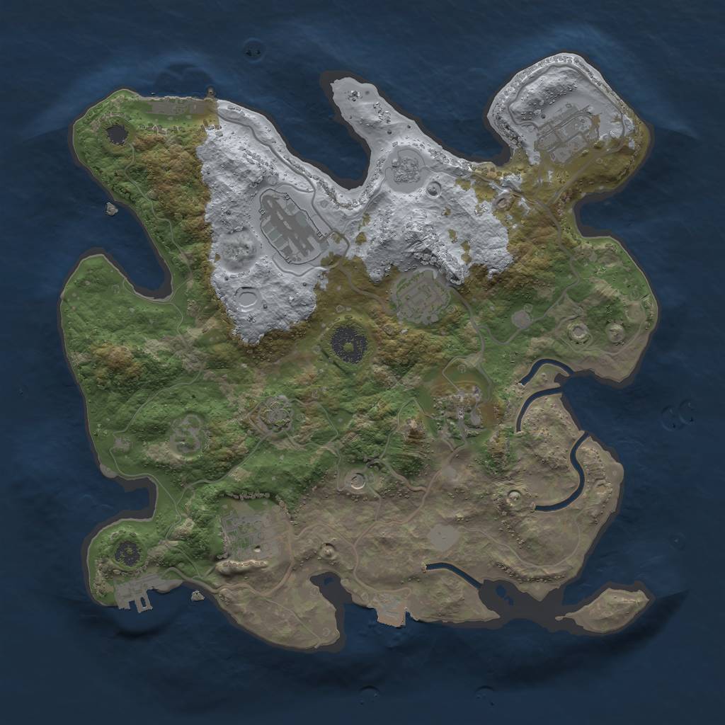 Rust Map: Procedural Map, Size: 3000, Seed: 31316, 13 Monuments