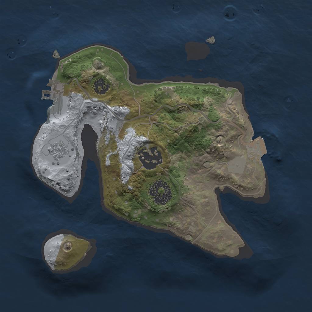Rust Map: Procedural Map, Size: 2000, Seed: 70133438, 6 Monuments