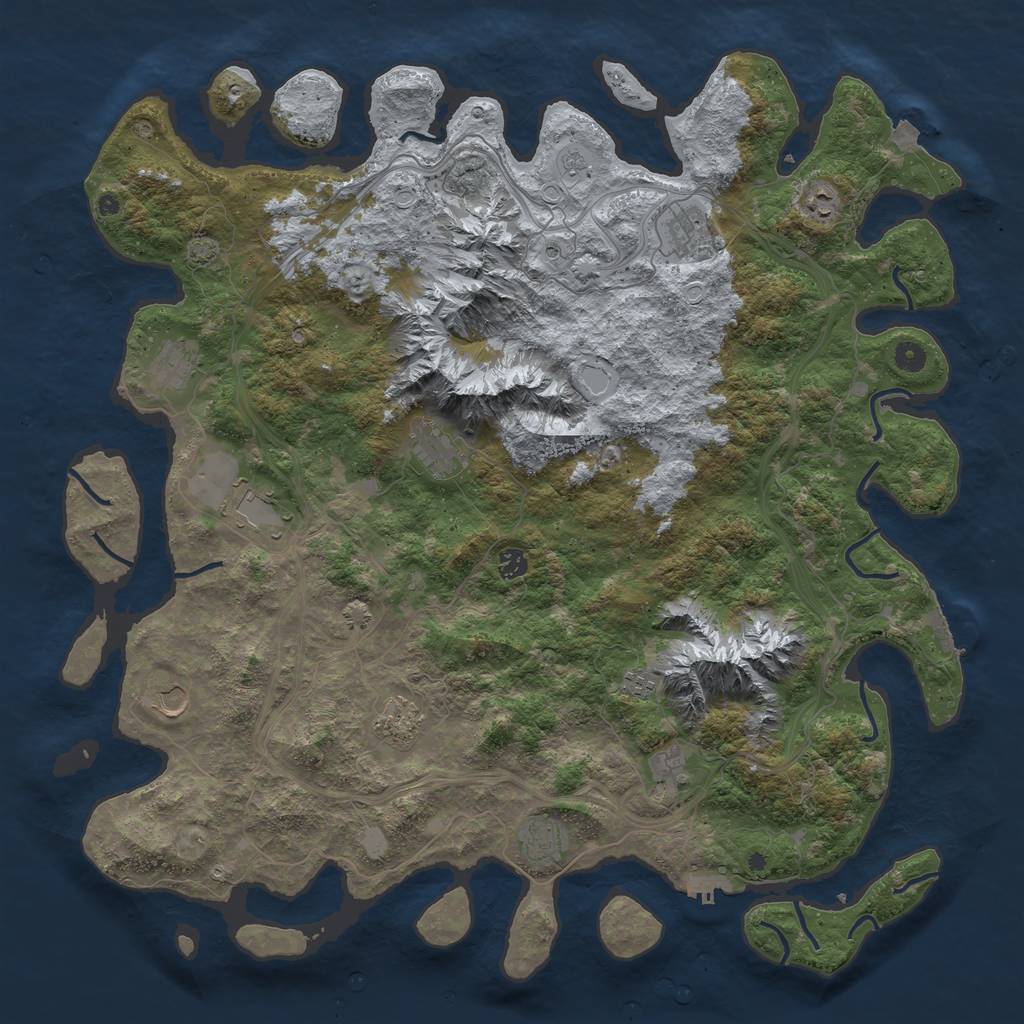 Rust Map: Procedural Map, Size: 5000, Seed: 1915775770, 19 Monuments