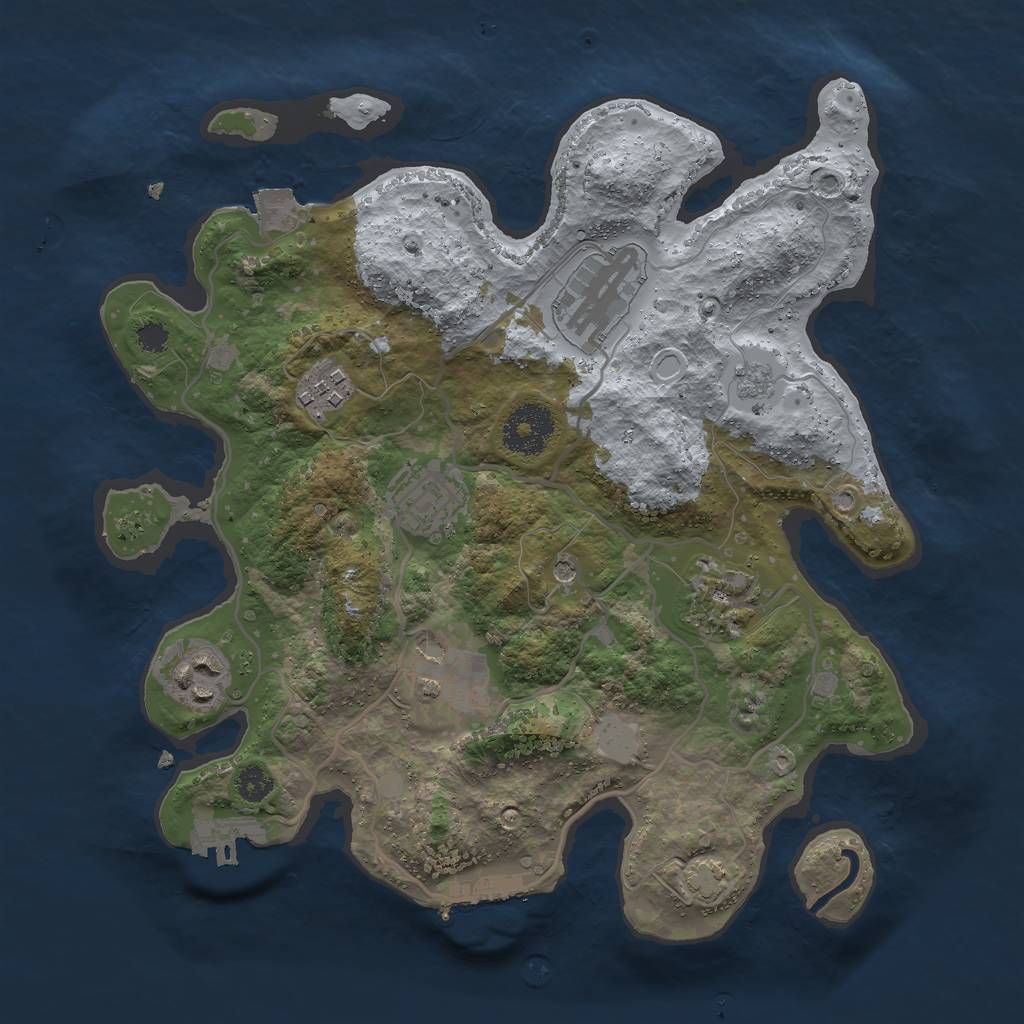 Rust Map: Procedural Map, Size: 3000, Seed: 392751813, 14 Monuments