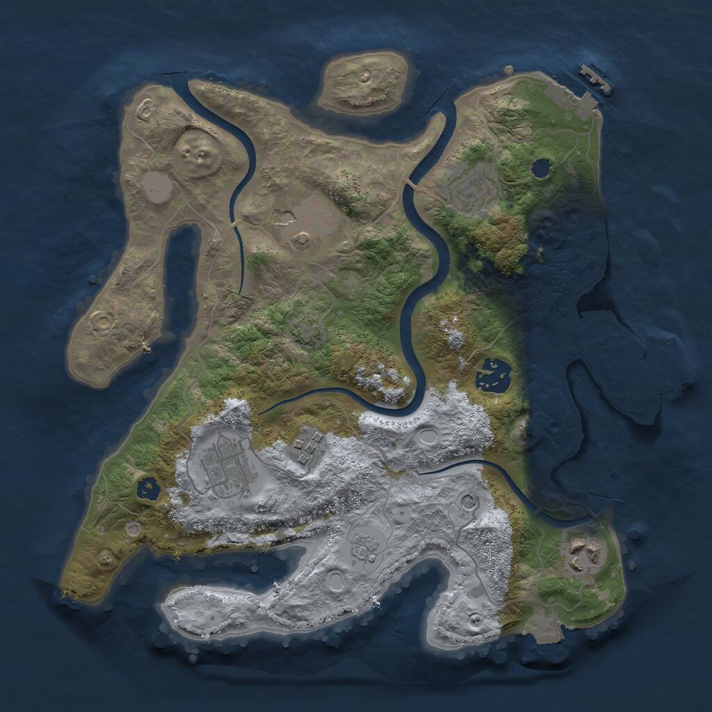 Rust Map: Procedural Map, Size: 3000, Seed: 15347214, 12 Monuments