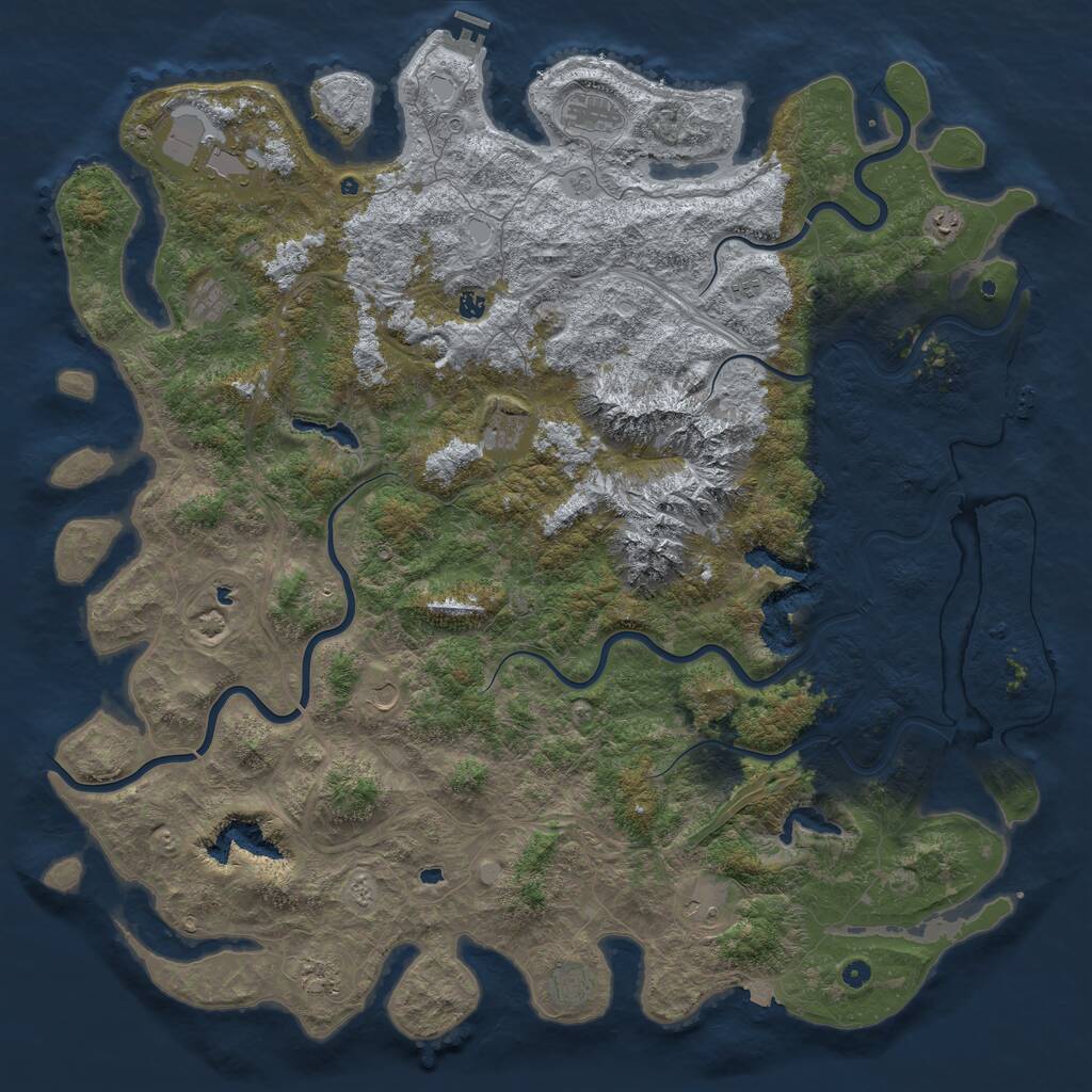 Rust Map: Procedural Map, Size: 6000, Seed: 1641, 17 Monuments