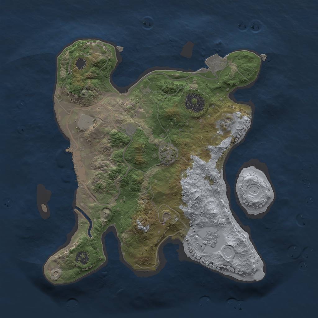 Rust Map: Procedural Map, Size: 2400, Seed: 469256667, 6 Monuments