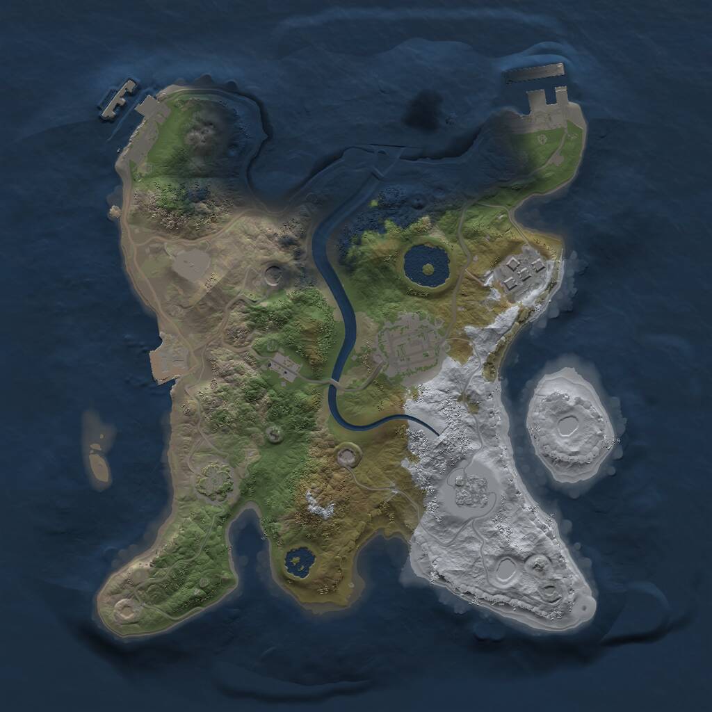 Rust Map: Procedural Map, Size: 2400, Seed: 469256667, 8 Monuments