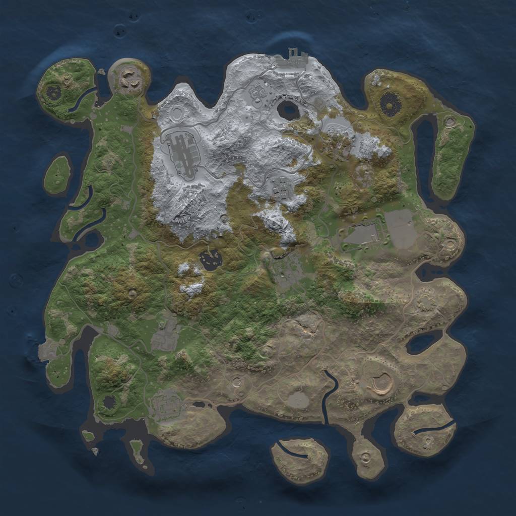 Rust Map: Procedural Map, Size: 3500, Seed: 1757912194, 17 Monuments