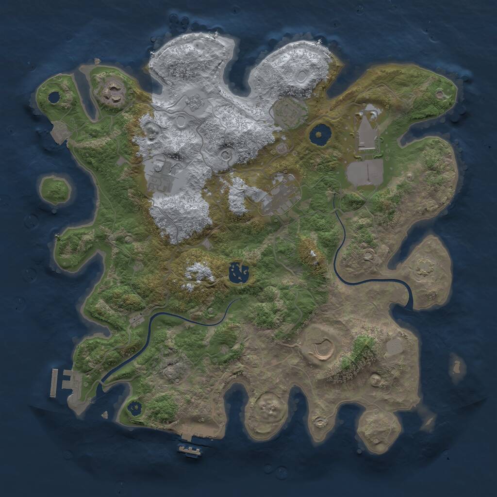 Rust Map: Procedural Map, Size: 3500, Seed: 815660848, 13 Monuments