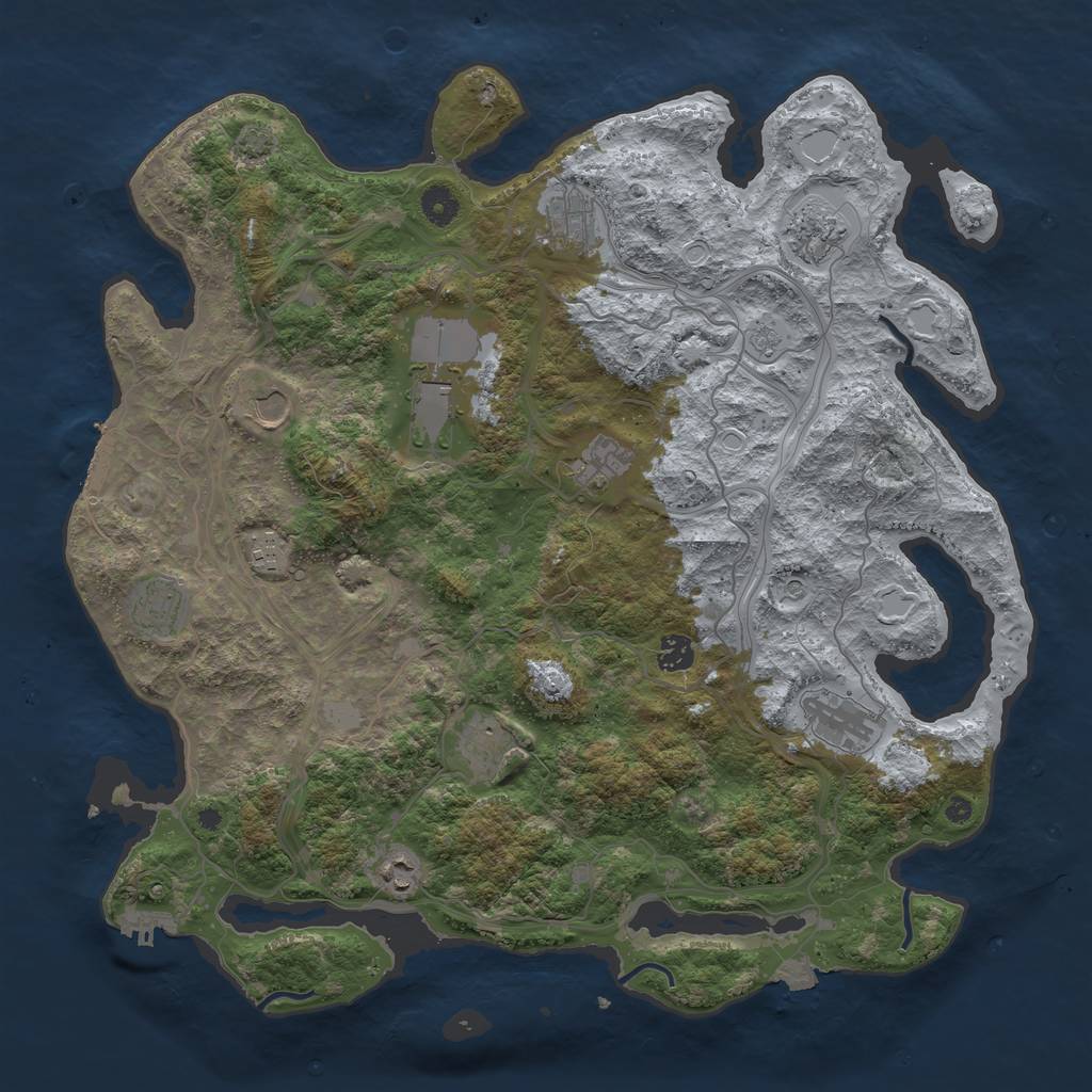 Rust Map: Procedural Map, Size: 4300, Seed: 987062487, 19 Monuments