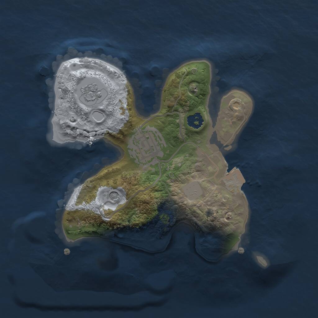 Rust Map: Procedural Map, Size: 2000, Seed: 4548, 4 Monuments