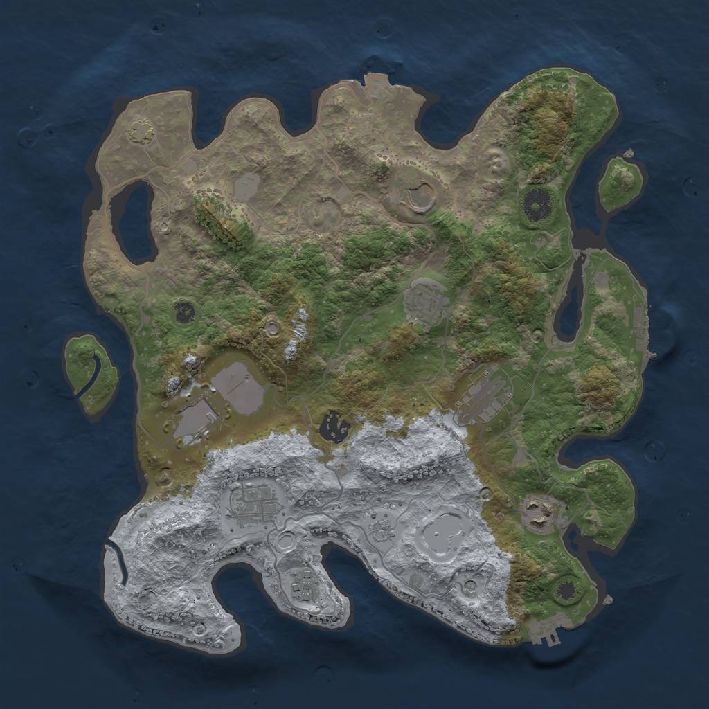 Rust Map: Procedural Map, Size: 3500, Seed: 2082170229, 16 Monuments