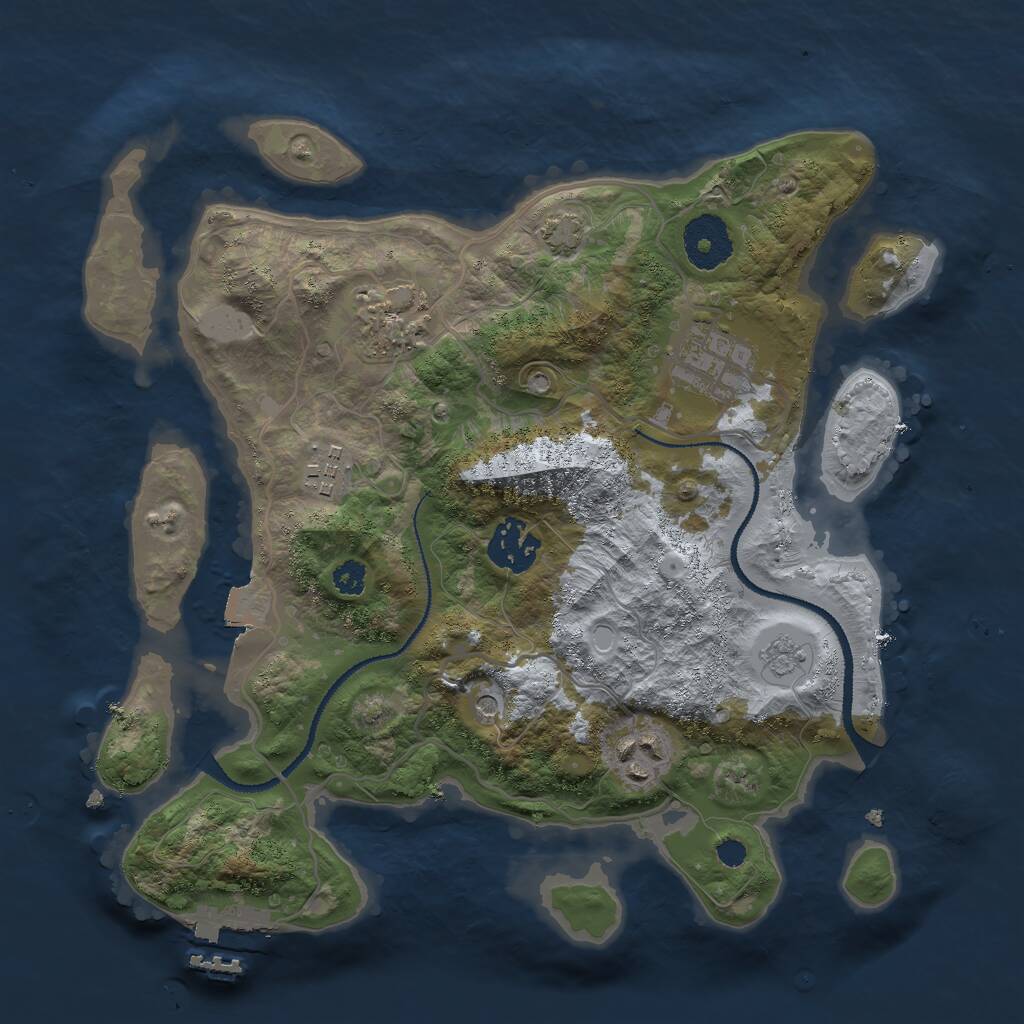 Rust Map: Procedural Map, Size: 3000, Seed: 554893012, 10 Monuments