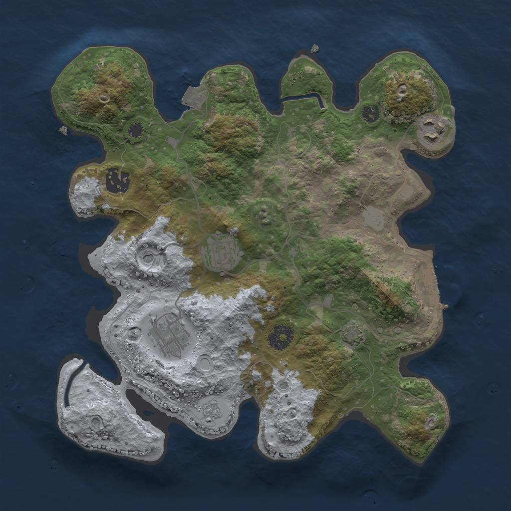 Rust Map: Procedural Map, Size: 3000, Seed: 1584570405, 11 Monuments