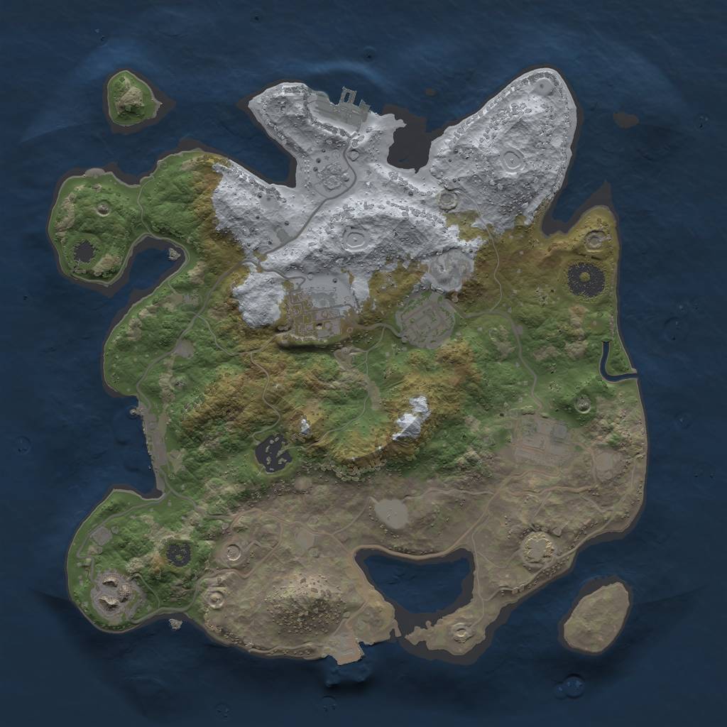 Rust Map: Procedural Map, Size: 3000, Seed: 589688613, 13 Monuments