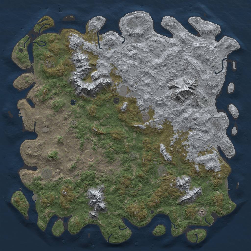 Rust Map: Procedural Map, Size: 6000, Seed: 1540573336, 19 Monuments