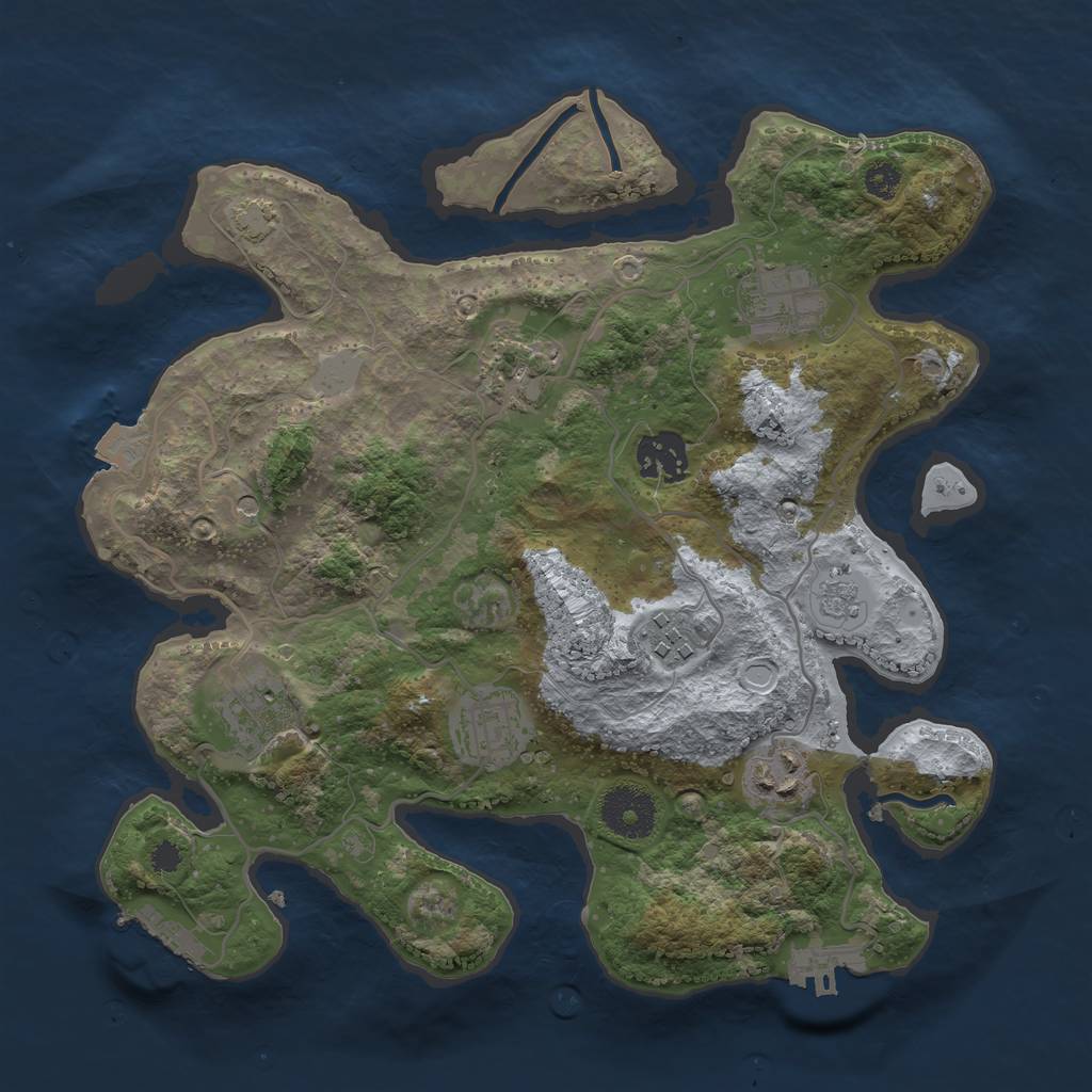 Rust Map: Procedural Map, Size: 3100, Seed: 77373847, 15 Monuments