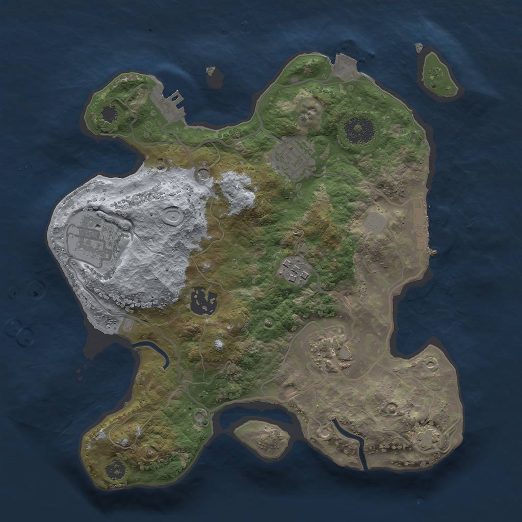 Rust Map: Procedural Map, Size: 2750, Seed: 2024, 12 Monuments