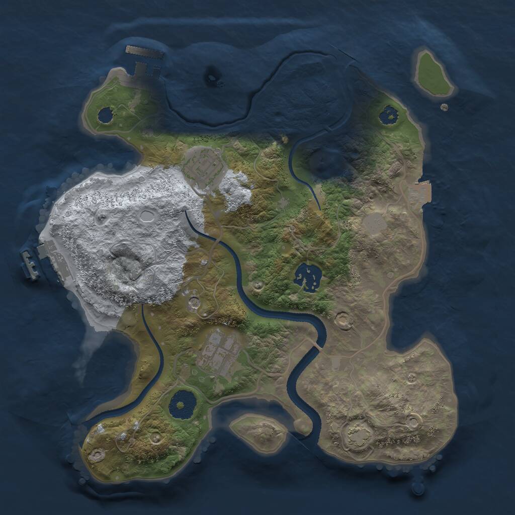 Rust Map: Procedural Map, Size: 2750, Seed: 2024, 8 Monuments