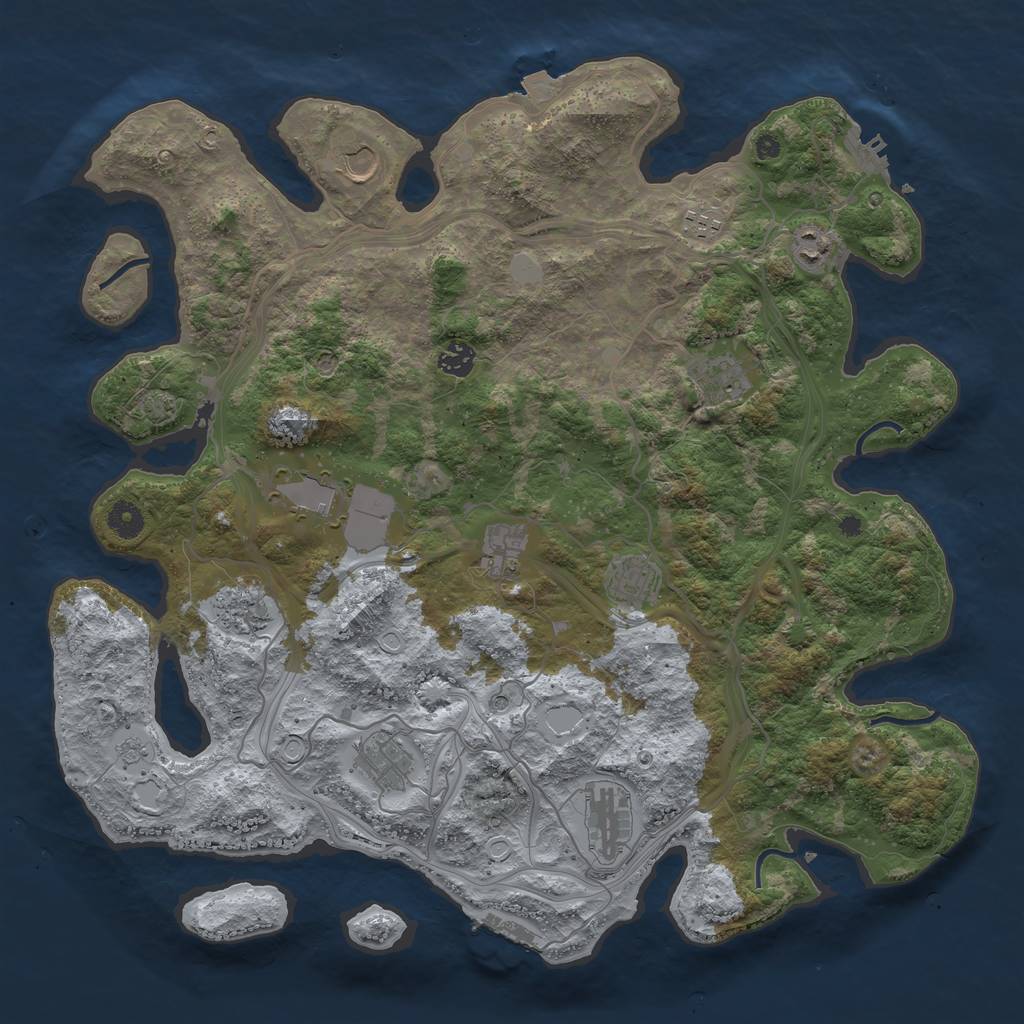 Rust Map: Procedural Map, Size: 4250, Seed: 294333028, 19 Monuments