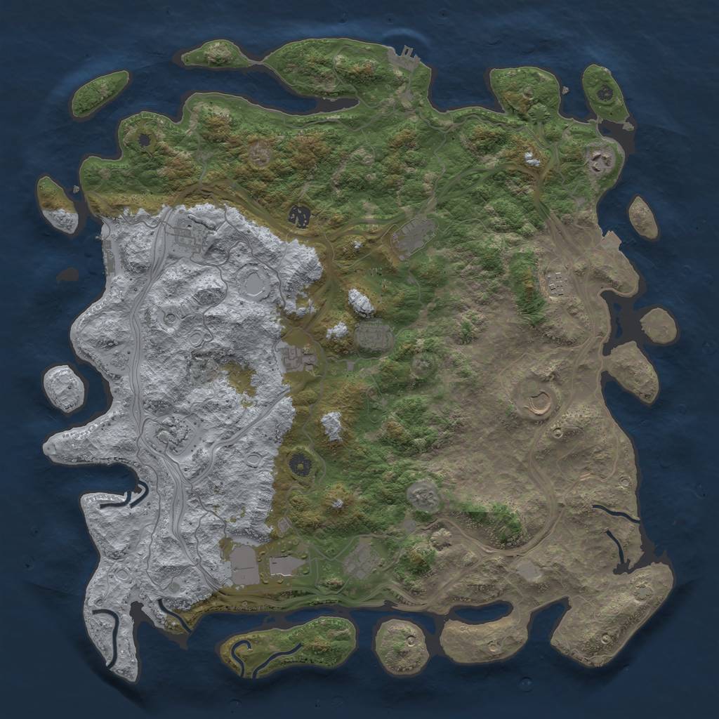 Rust Map: Procedural Map, Size: 4750, Seed: 896774313, 19 Monuments