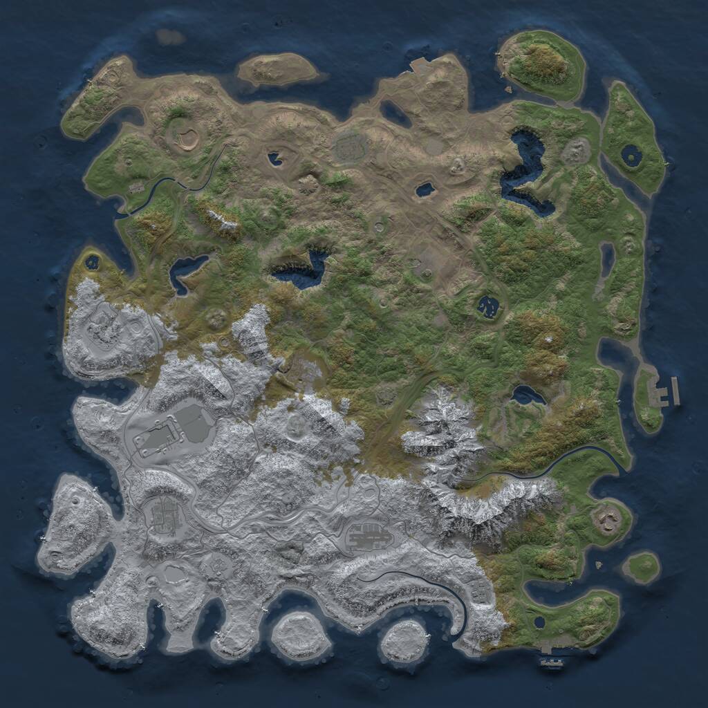 Rust Map: Procedural Map, Size: 5000, Seed: 1283448989, 17 Monuments