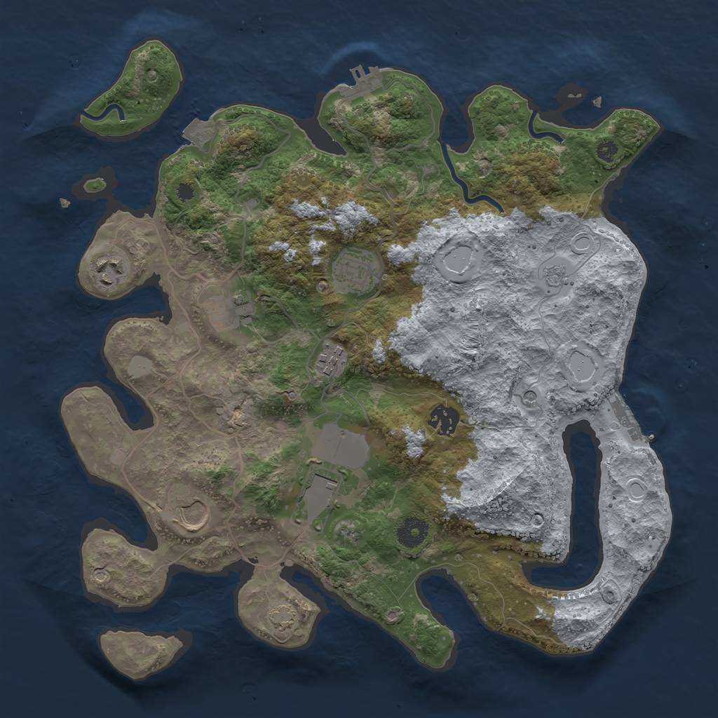Rust Map: Procedural Map, Size: 3500, Seed: 23456456, 15 Monuments