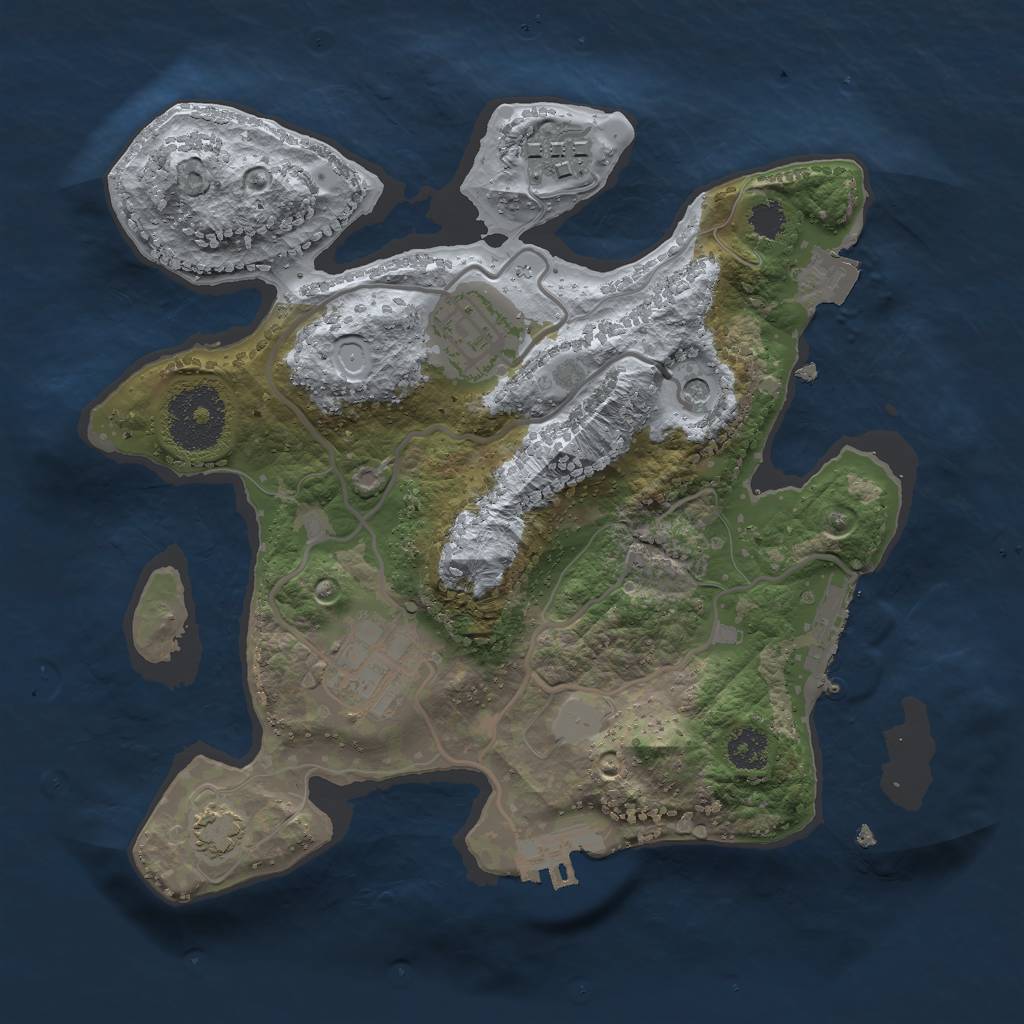 Rust Map: Procedural Map, Size: 2500, Seed: 949083493, 10 Monuments