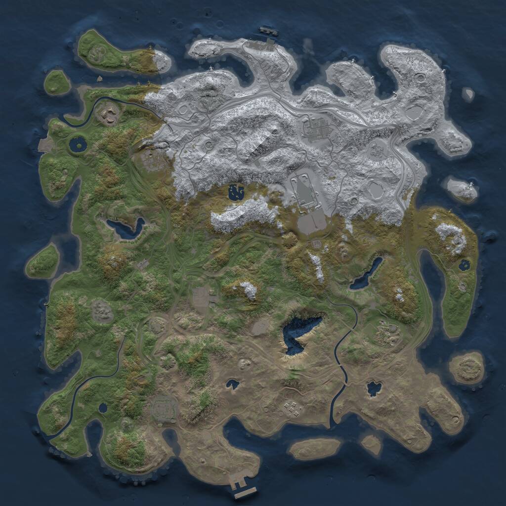 Rust Map: Procedural Map, Size: 4500, Seed: 65123, 15 Monuments