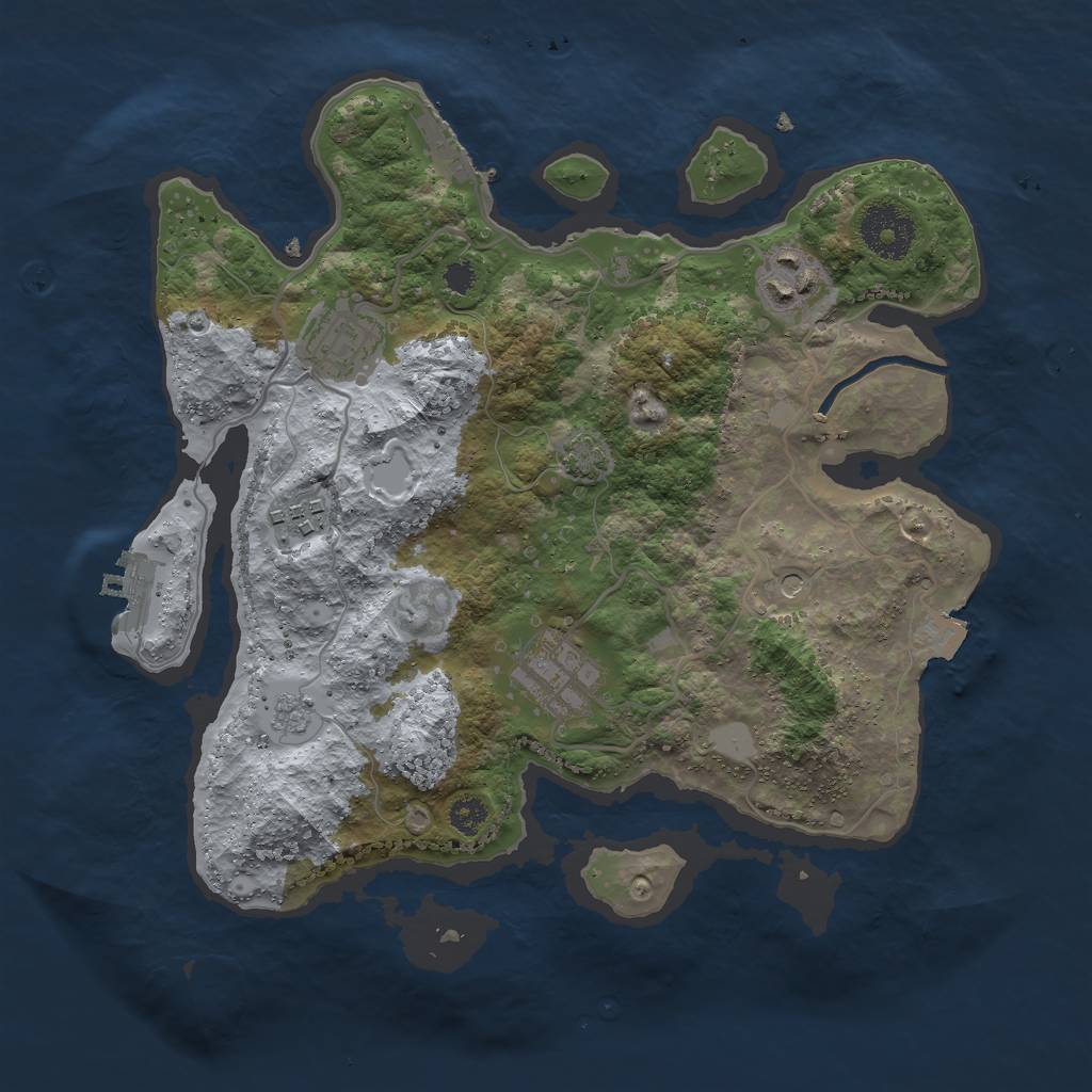 Rust Map: Procedural Map, Size: 3000, Seed: 500879122, 12 Monuments