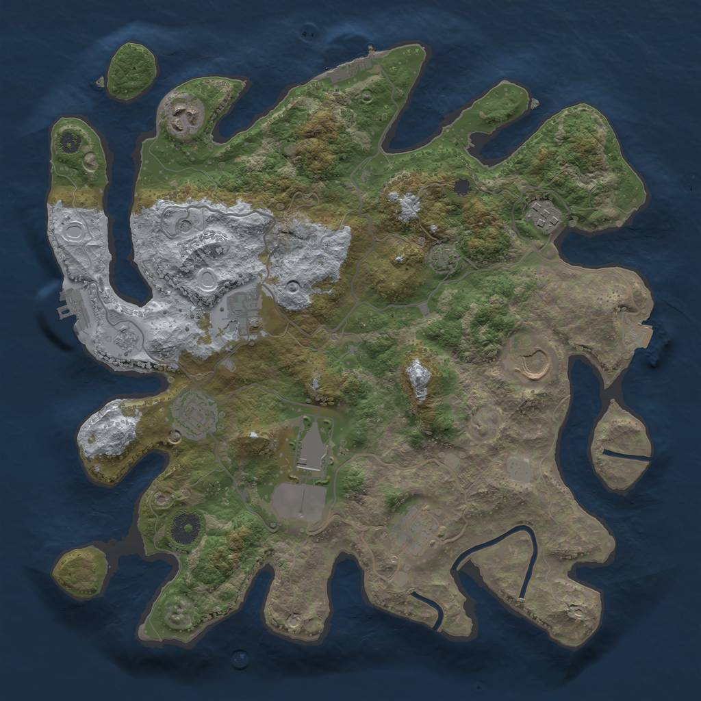 Rust Map: Procedural Map, Size: 3500, Seed: 662479381, 15 Monuments