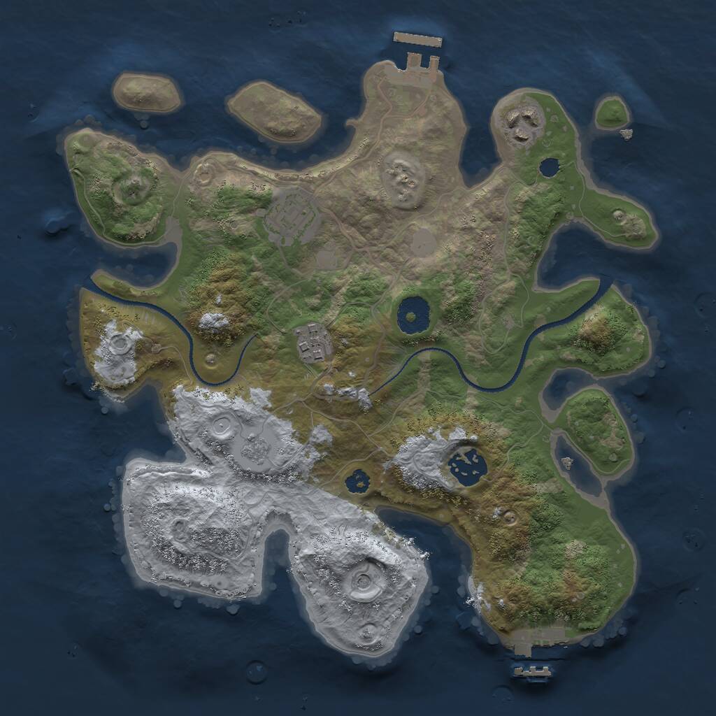 Rust Map: Procedural Map, Size: 3000, Seed: 382794081, 9 Monuments